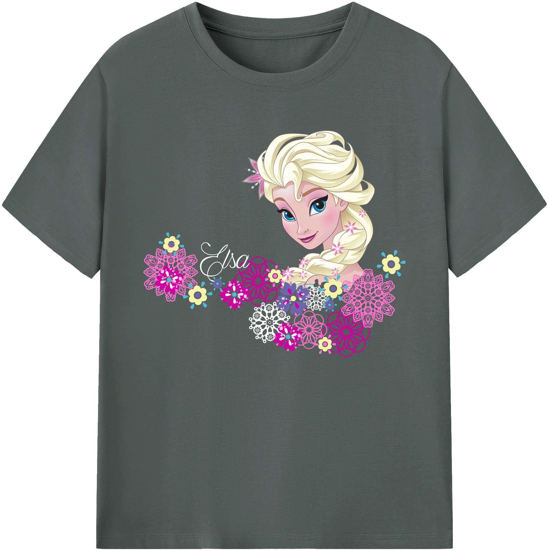 （画像用） アナと雪の女王 アンナ エルサ Frozen Anna Elsa 綿100％ メンズ半袖Tシャツ｜肌触りやわらか＆通気性